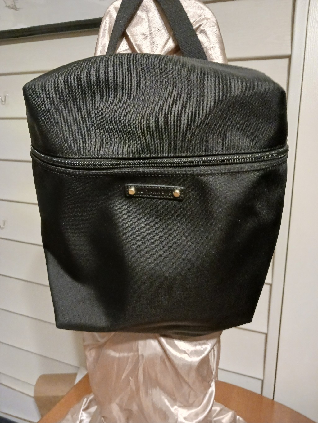 Le Tanneur Black Nylon Backpack With Front Zip Pocket - Like New Condition! — image 2 of 8